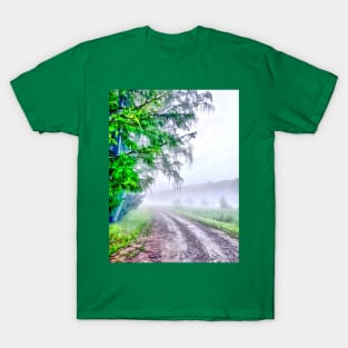 The way on a foggy summer morning. T-Shirt